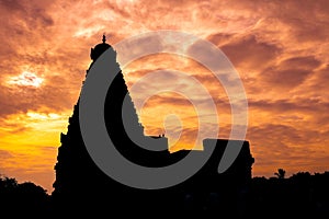 Silhoutte of Thanjavur Brihadishvara Temple