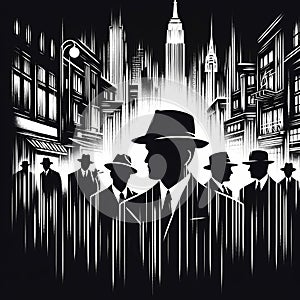 american mafia gangsters silhouette photo