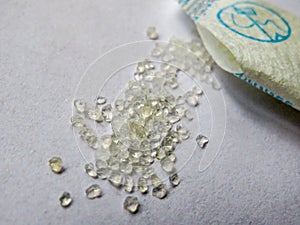 Silica gel for drying shoes close up