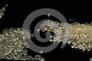 Silica gel isolated on black background