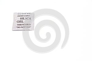 Silica gel paper packet with do not eat warning