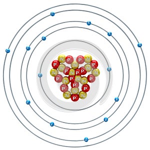 Silicium atom on a white background photo