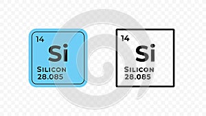 Silicon, chemical element of the periodic table vector