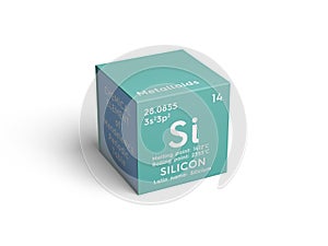Silicon. Silicium. Metalloids. Chemical Element of Mendeleev\'s Periodic Table 3D illustration photo