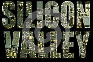 Silicon valley with circuit board background