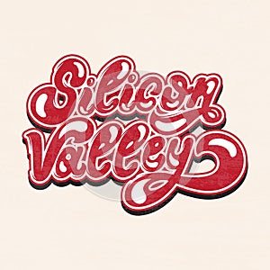 Silicon Valley. Vector hand drawn lettering isolated.