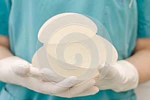 Silicone breast implant