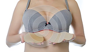 Silicone breast implants and bra