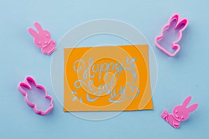 Silicone molds and Easter greeting card.