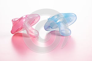 Silicone pacifier. Pink baby pacifier
