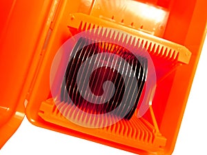 Silicone wafers in a carrier