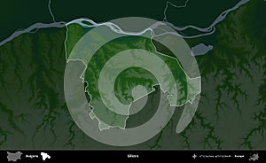 Silistra highlighted, Bulgaria. Physical