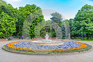 Silistra, Bulgaria, May 3, 2021: People are strolling thorugh Da