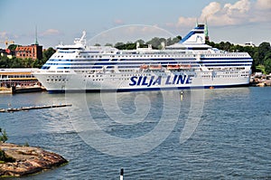 Silja Line in the Harbor of Helsinki, Finland.