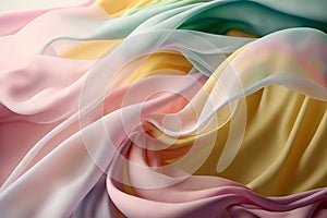 Silk drape pastel color satin sheer fabric veil