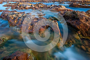 Silk effect on the water in the river Tinto in Huelva