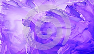Silk Fabric Background, Abstract Waving Purple Flying Cloth
