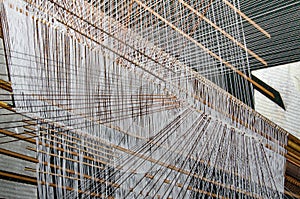 Silk hand weaving process in Thailand