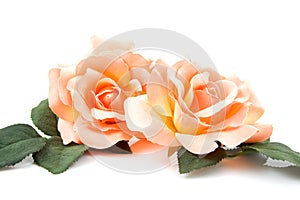 Silk orange roses