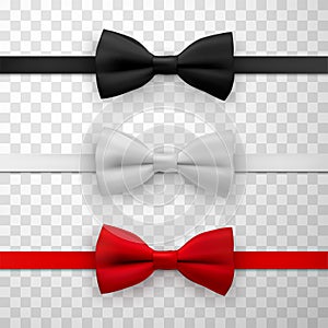 Silk  satin  cotton bow or butterfly ties. Red  black  white accessory  necktie for gentlemen  men