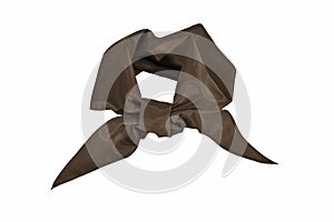 Silk scarf or brown tie isolate on white background