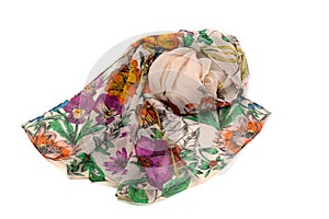 Silk scarf with floral pattern