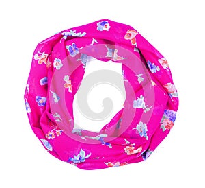 Silk scarf. Lilac silk scarf isolated on white background