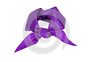Silk scarf or purple tie isolate on white background