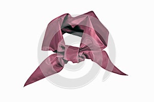 Silk scarf or purple tie isolate on white background