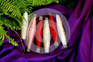 Silk thread in roller.