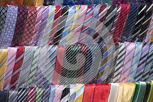 Silk tie on display