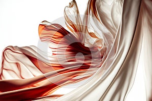 Silk veil white red sheer fabric drape swaying