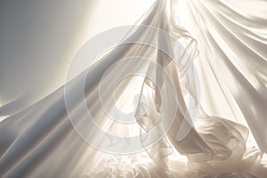 Silk veil white sheer tulle drape fluttering light