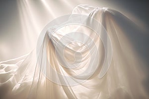 Silk veil white transparent tulle drape sunlight