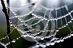 Silken Jewels: Dew-Adorned Spider Web