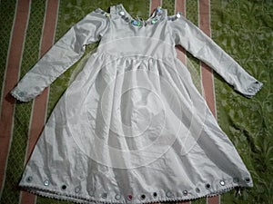 Silky dress in White colour