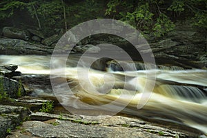 Silky flow of rapids in the Sugar River, New Hampshire