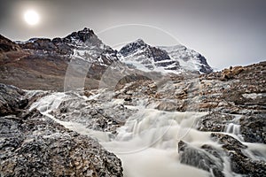 Silky melt water of Athabasca Glacier