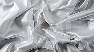 Silky Silver Fabric Draped with Smooth Elegant Folds