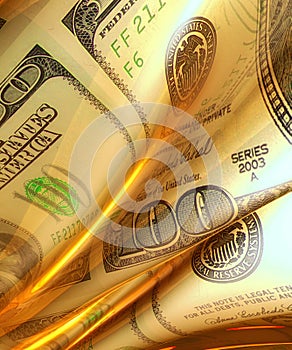 Silky smooth and glowing money abstract