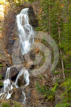 Silky smooth mountain Waterfall in the forest