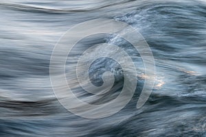 Silky texture of water wave in long exposure and motion blur - abstract landscape close up