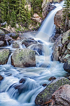 Silky Water of Alberta Falls Waterfall in Rocky Mountain National Park