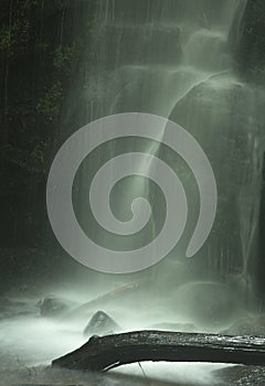 Silky water of Blackledge Falls in Glastonbury, Connecticut in summertime