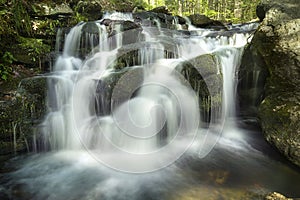 Silky water of Day Pond Falls in Colchester, Connecticut