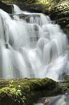 Silky water of Day Pond Falls in Colchester, Connecticut