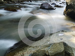 Silky water from waterfall