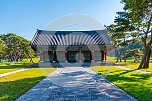 Silla Oreung royal tombs at Gyeongju, Republic of Korea photo