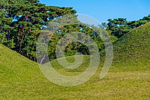 Silla Oreung royal tombs at Gyeongju, Republic of Korea photo