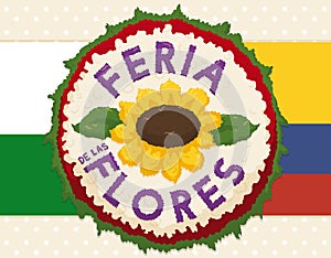 A banderas Colombiana de flores ilustraciones 